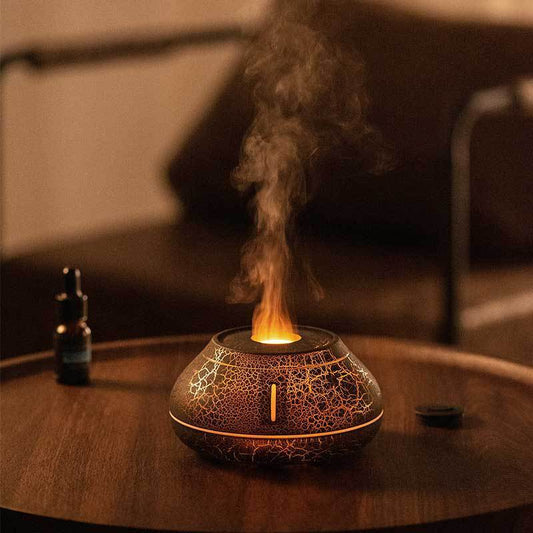 Simulation Flame Aroma Diffuser & Humidifier - Colorful Desktop Essential Oil Mist Maker for Home Groovy Vibes CJ Dropshipping - China