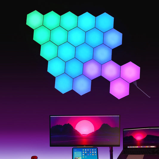 Hexagon LED Wall Panels - Smart RGB Touch Sensitive Modular Lights - Honeycomb Lamps for Gaming Room Neon Lighting CJ Dropshipping - China